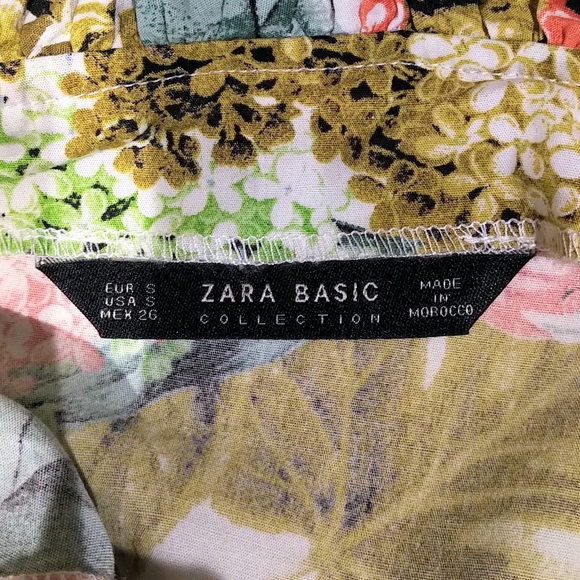 Zara Tropical Print Ruffle Top - Picture 5 of 5
